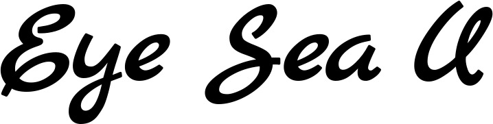 Vorschau des Bootsnamens "Eye Sea U" als Schriftzug für "Bootsbeschriftung Klassisch 45"