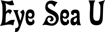 Vorschau des Bootsnamens "Eye Sea U" als Schriftzug für "Bootsbeschriftung Neu 44"