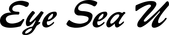 Vorschau des Bootsnamens "Eye Sea U" als Schriftzug für "Bootsbeschriftung Klassisch 12"