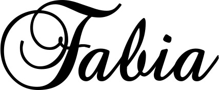 Vorschau des Bootsnamens "Fabia" als Schriftzug für "Bootsbeschriftung Klassisch 02-A"