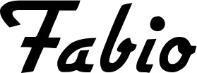 Vorschau des Bootsnamens "Fabio" als Schriftzug für "Bootsbeschriftung Klassisch 66"