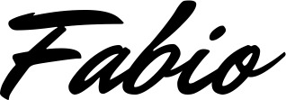 Vorschau des Bootsnamens "Fabio" als Schriftzug für "Bootsbeschriftung Klassisch 82"