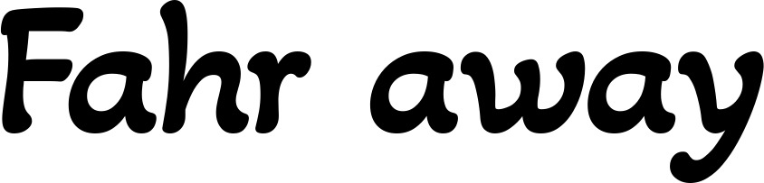 Vorschau des Bootsnamens "Fahr away" als Schriftzug für "Bootsbeschriftung Klassisch 103"