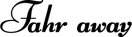 Vorschau des Bootsnamens "Fahr away" als Schriftzug für "Style Klassisch 76-A"