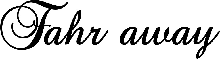 Vorschau des Bootsnamens "Fahr away" als Schriftzug für "Bootsbeschriftung Klassisch 02-A"