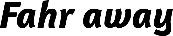 Vorschau des Bootsnamens "Fahr away" als Schriftzug für "Bootsbeschriftung Kursiv 01"