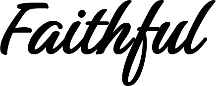 Vorschau des Bootsnamens "Faithful" als Schriftzug für "Bootsbeschriftung Klassisch 48"