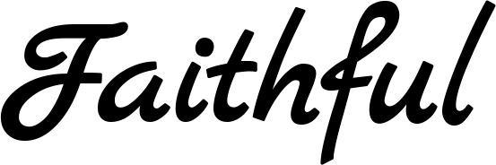Vorschau des Bootsnamens "Faithful" als Schriftzug für "Bootsbeschriftung Klassisch 77"
