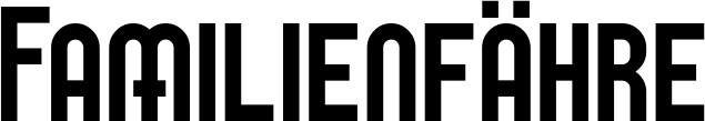 Vorschau des Bootsnamens "Familienfähre" als Schriftzug für "Bootsbeschriftung Neu 43"