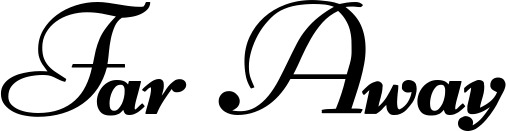 Vorschau des Bootsnamens "Far Away" als Schriftzug für "Bootsbeschriftung Klassisch 76-A"