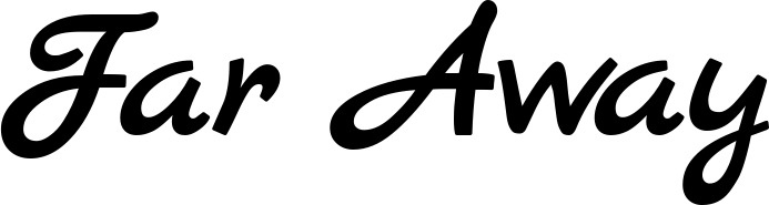 Vorschau des Bootsnamens "Far Away" als Schriftzug für "Bootsbeschriftung Klassisch 45"