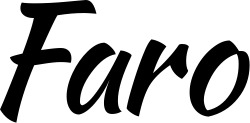 Vorschau des Bootsnamens "Faro" als Schriftzug für "Bootsbeschriftung Klassisch 73"