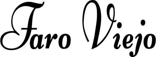Vorschau des Bootsnamens "Faro Viejo" als Schriftzug für "Bootsbeschriftung Klassisch 76"
