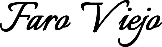 Vorschau des Bootsnamens "Faro Viejo" als Schriftzug für "Bootsbeschriftung Klassisch 58"