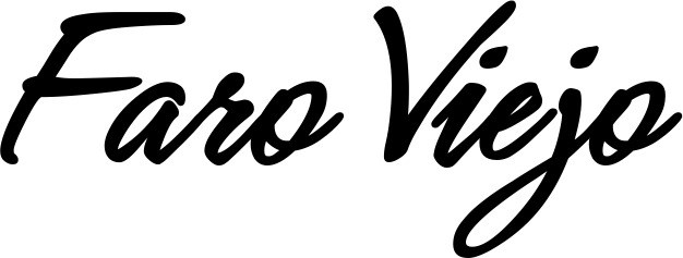 Vorschau des Bootsnamens "Faro Viejo" als Schriftzug für "Bootsbeschriftung Klassisch 71"