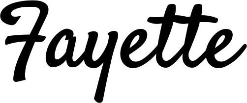 Vorschau des Bootsnamens "Fayette" als Schriftzug für "Bootsbeschriftung Klassisch 96"