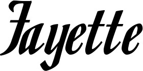 Vorschau des Bootsnamens "Fayette" als Schriftzug für "Bootsbeschriftung Klassisch 93"
