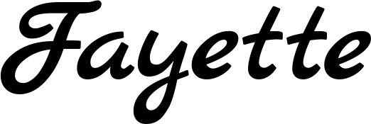 Vorschau des Bootsnamens "Fayette" als Schriftzug für "Bootsbeschriftung Klassisch 45"