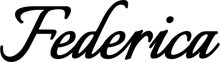 Vorschau des Bootsnamens "Federica" als Schriftzug für "Bootsbeschriftung Klassisch 58"