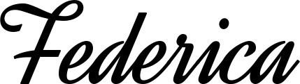Vorschau des Bootsnamens "Federica" als Schriftzug für "Bootsbeschriftung Klassisch 44"