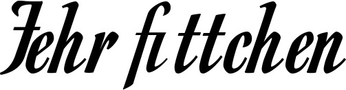 Vorschau des Bootsnamens "Fehrfittchen" als Schriftzug für "Bootsbeschriftung Klassisch 93"