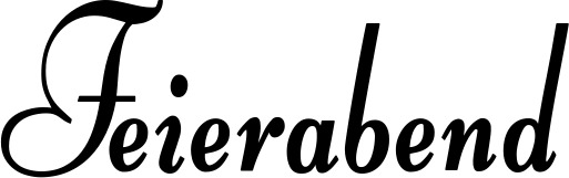 Vorschau des Bootsnamens "Feierabend" als Schriftzug für "Bootsbeschriftung Klassisch 76"