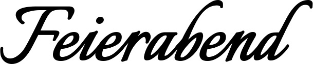 Vorschau des Bootsnamens "Feierabend" als Schriftzug für "Bootsbeschriftung Klassisch 58"