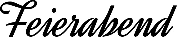 Vorschau des Bootsnamens "Feierabend" als Schriftzug für "Bootsbeschriftung Klassisch 44"