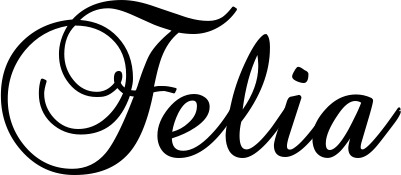 Vorschau des Bootsnamens "Felia" als Schriftzug für "Bootsbeschriftung Klassisch 02-A"