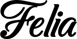 Vorschau des Bootsnamens "Felia" als Schriftzug für "Bootsbeschriftung Klassisch 50"
