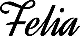 Vorschau des Bootsnamens "Felia" als Schriftzug für "Bootsbeschriftung Klassisch 44"