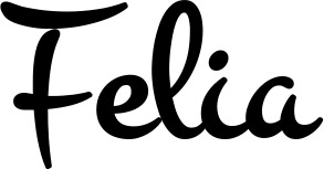 Vorschau des Bootsnamens "Felia" als Schriftzug für "Bootsbeschriftung Klassisch 81"