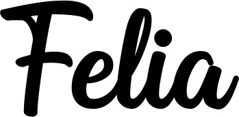 Vorschau des Bootsnamens "Felia" als Schriftzug für "Bootsbeschriftung Klassisch 43"