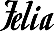 Vorschau des Bootsnamens "Felia" als Schriftzug für "Bootsbeschriftung Klassisch 93"