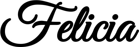 Vorschau des Bootsnamens "Felicia" als Schriftzug für "Bootsbeschriftung Klassisch 68"