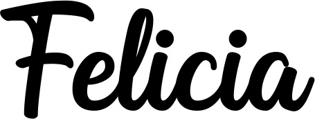 Vorschau des Bootsnamens "Felicia" als Schriftzug für "Bootsbeschriftung Klassisch 43"