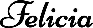 Vorschau des Bootsnamens "Felicia" als Schriftzug für "Bootsbeschriftung Klassisch 84"