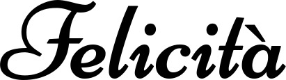 Vorschau des Bootsnamens "Felicità" als Schriftzug für "Bootsbeschriftung Klassisch 84"