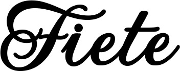 Vorschau des Bootsnamens "Fiete" als Schriftzug für "Bootsbeschriftung Klassisch 69"