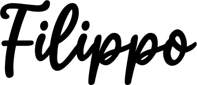Vorschau des Bootsnamens "Filippo" als Schriftzug für "Bootsbeschriftung Klassisch 74"