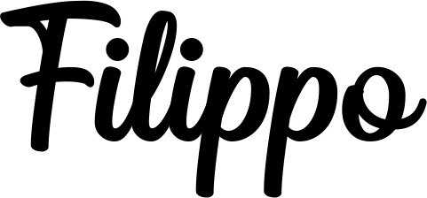 Vorschau des Bootsnamens "Filippo" als Schriftzug für "Bootsbeschriftung Klassisch 43"