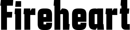Vorschau des Bootsnamens "Fireheart" als Schriftzug für "Bootsbeschriftung Fett 41"