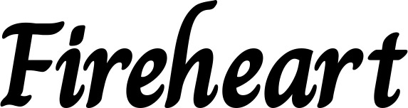 Vorschau des Bootsnamens "Fireheart" als Schriftzug für "Bootsbeschriftung Klassisch 51"