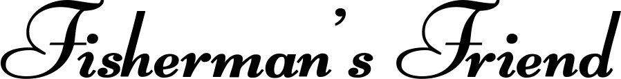 Vorschau des Bootsnamens "Fisherman's Friend" als Schriftzug für "Bootsbeschriftung Klassisch 76-A"