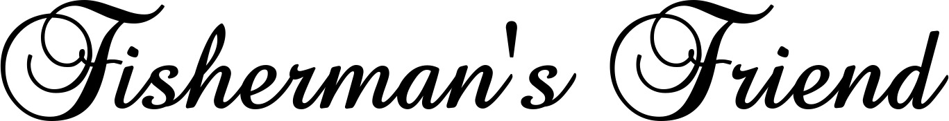 Vorschau des Bootsnamens "Fisherman's Friend" als Schriftzug für "Bootsbeschriftung Klassisch 02-A"