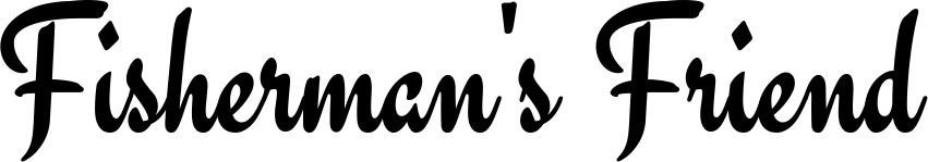 Vorschau des Bootsnamens "Fisherman's Friend" als Schriftzug für "Bootsbeschriftung Klassisch 63"