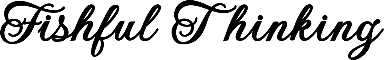 Vorschau des Bootsnamens "Fishful Thinking" als Schriftzug für "Bootsbeschriftung Klassisch 69"