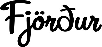 Vorschau des Bootsnamens "Fjörður" als Schriftzug für "Bootsbeschriftung Klassisch 75"