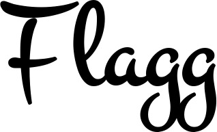 Vorschau des Bootsnamens "Flagg" als Schriftzug für "Bootsbeschriftung Klassisch 81"