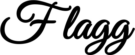 Vorschau des Bootsnamens "Flagg" als Schriftzug für "Bootsbeschriftung Klassisch 68"